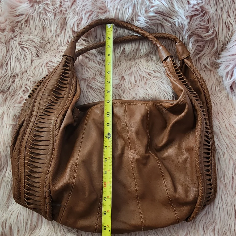 Clever Cariage Company St. Tropez Handcrafted Leather Hobo light brown